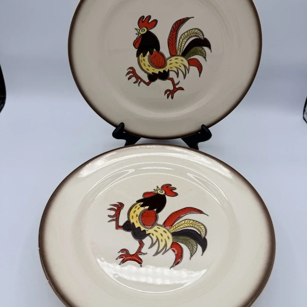 6 Vintage Metlox Poppytrail Red Rooster 10